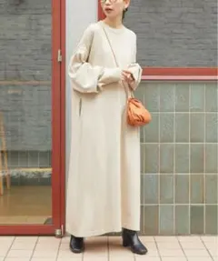 フリークスストア フレア マキシ カラー ニットワンピース