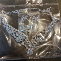 クリスタルビジュー ネックレス イヤリングセット ウェディング