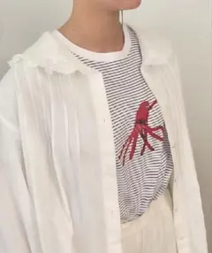 l'atelier du savon ボーダーTシャツ 刺繍のサムネイル