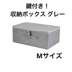 早い者勝ち❣️収納ボックス 収納ケース 折りたたみ ダイヤル錠 鍵付き グレー M