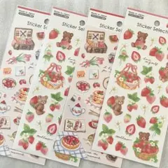 ★セリア★シールセレクション★strawberry life ２種４枚セット★苺