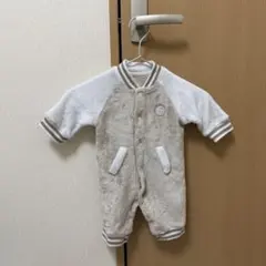 フリースロンパース ホワイト・ベージュ