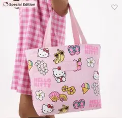 限定　アロハコレクション ハローキティ 特大トートバッグ ピンク