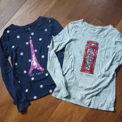 2枚セット GAP エッフェル塔・ロンドン電話box 長袖ティーシャツ 140
