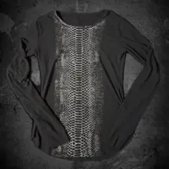 ヘビ柄 長袖カットソー お兄系 V系 平成