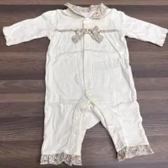 ベビー ロンパース 70 花柄 アイボリー