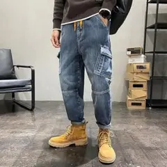 カーゴパンツ ジーンズ メンズ 大きいサイズ デニムパンツ ジョガーパンツ