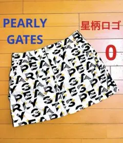 ⭐️PEARLY GATES⭐️星柄ロゴプリント ゴルフスカート⭐️サイズ0⭐️