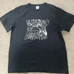 Manhattaner's 猫柄 Tシャツ ブラック M 猫すき ねこすき 상태좋음