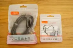 黒色の3in1充電ケーブル + 変換アダプター