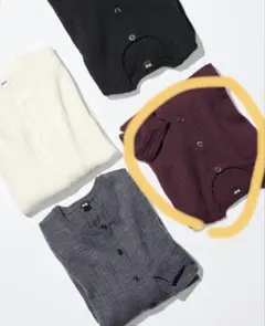 ユニクロ　メリノリブクルーネックショートカーディガン