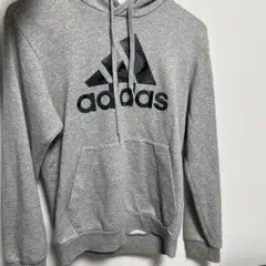 adidas グレー フード付きパーカー J/S