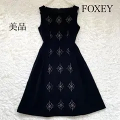【美品】フォクシー ひざ丈ワンピース ドレス 黒 レース ノースリーブ 40 2026年最新】Foxey レディース ノースリーブひざ丈ワンピースの人気