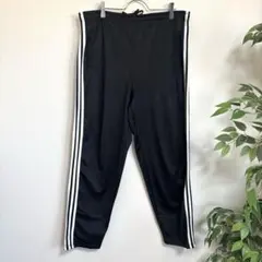 ジャージ下　ブラック　3本ライン　ゆったり　ウエスト紐調整可能　スポーツウェアL