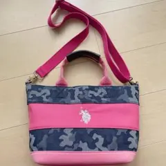 POLO 迷彩デニムデザイン トートバッグ ピンク