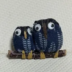 ハンドメイド フクロウ ブローチ