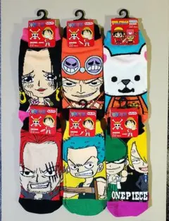 【未使用品】ワンピース キャラクター靴下 6足セット