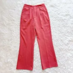 tiptop センタープレス フレアパンツ ピンク Mサイズ 美脚 ウエストゴム