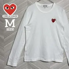 コムデギャルソン サイズM 長袖 Tシャツ ホワイト白 ロンT カットソー