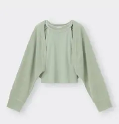 GU 2ピースボレロカーディガン　2点セット　グリーン　美品　アメスリ　M