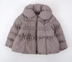 BEBE グレー フラワー装飾 ダウンコート