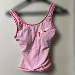 arenaピンク 花柄刺繍 タンクトップ 水着フィットネス