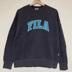 BTS着用 FILA ロゴ スウェット トレーナー ダークグレー