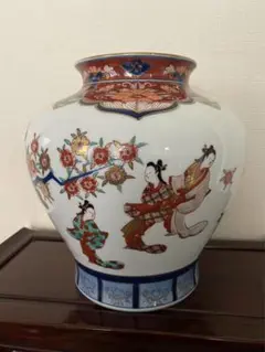 ★１点物希少アンティーク有田焼花器(哲山)花瓶花生備前焼信楽焼　瀬戸焼　九谷焼 ☆ 有田焼花器(哲山)花瓶花生備前焼 信楽焼 瀬戸焼 九谷焼