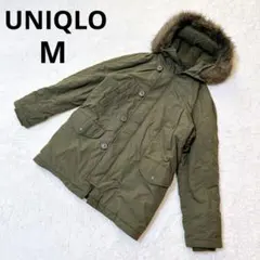 ユニクロ カーキ モッズコート 中綿 メンズ カジュアル M アウター 羽織