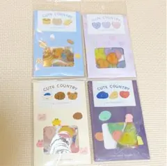 *90*【新品・未使用】海外✩くまさん フレークシール ハート うさぎステッカー