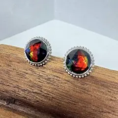 超希少❗️高品質❗️アンモライト　化石　天然石ピアス