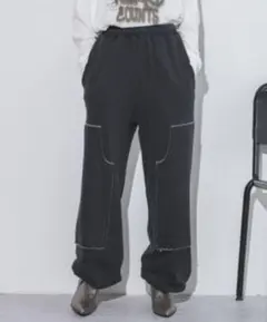 【JEANASIS】ブリーチスウェットジョガーパンツ