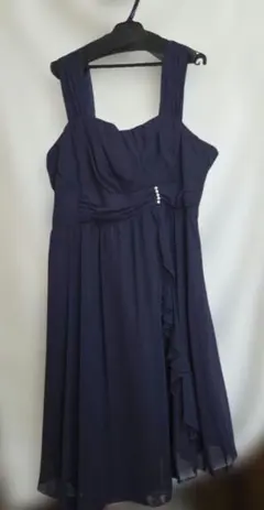 パーティー ドレス 結婚式 お呼ばれ ネイビー サイズ不明