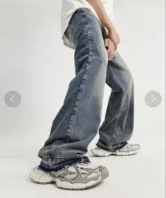 サイドダーツカットオフホワイトデニム