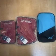 YONEX ポーチ赤 黒ミズノシューズケース
