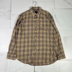 美品 バーバリーロンドン BDシャツ ノバチェック L ホース刺繍