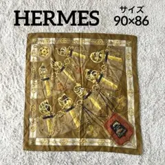エルメス　HERMES スカーフ　ストール　剣柄　90×86（cm）S390