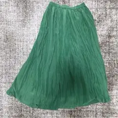 HIROKO BIS ヒロコビス ワッシャープリーツロングスカート 9 緑のサムネイル