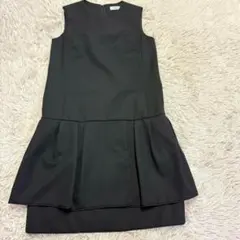 美品　アドーア　ADORE (36) ノースリーブワンピース　フリル　膝丈　黒