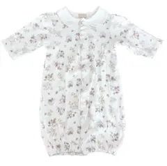 petit main プティマイン オーガニック ウサギ柄 2WAYオール 長袖