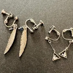 イヤリング 2点 シルバーカラー