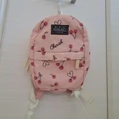 【美品】BeBe　ベビー　キッズ リュック ピンク チェリー柄のサムネイル