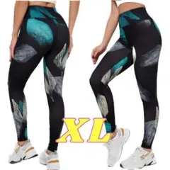 美尻 脚長 ヨガウェア レギンス スパッツ ピラティスウェア XL