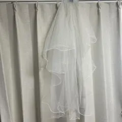 二層ウェディングベール ビーズ装飾付き