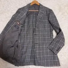 現行 REDA ウールリネン✨オリヒカ テーラードジャケット グレンチェック L