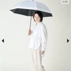 【新品未使用、タグ付き】サンバリア100 長傘S moku グレー 新作サンバリア100完全遮光日傘2段折コンビmokuグレー木曲がり