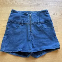 デニム ハイウエスト ショートパンツ M
