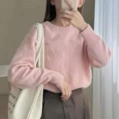 UNIQLO プレミアムラムクルーネックセーター L ピンク