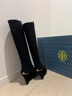 トリーバーチ　ブラックスエード　ロングブーツ