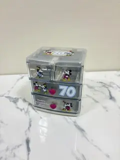 希少　ディズニー　ミッキー＆ミニー 70周年記念 3段小物ケース　収納ケース